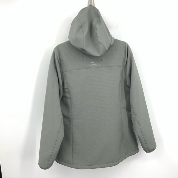 LL Bean Jacket Women Size Large Zip Front Coat Gray Storm Fleece Pro Lined Hood - Picture 5 of 9